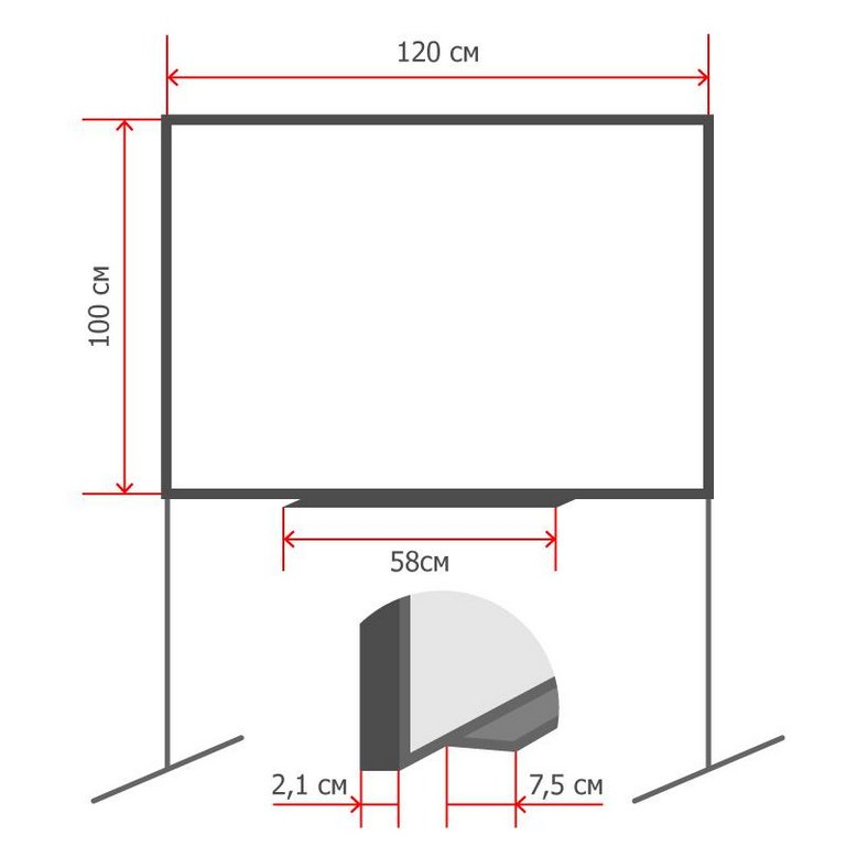 Доска передвижная маркерная 1000*1200 мм, поворотная (магнит) Attache Twist