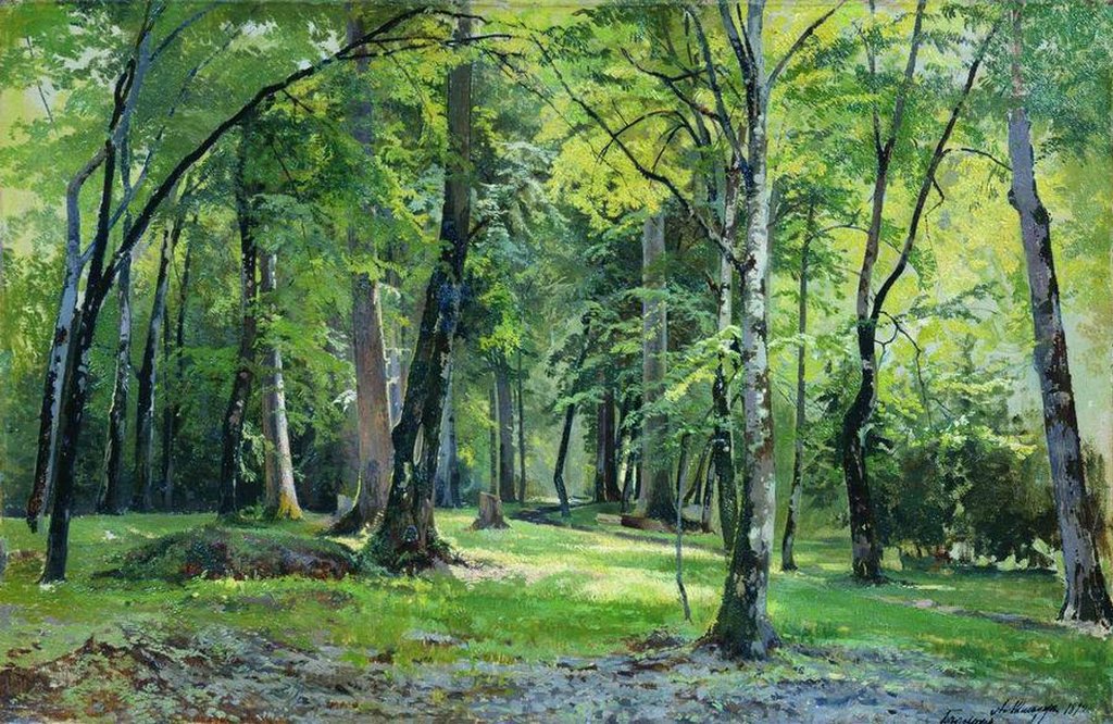 Постер на бумаге 30*40см, А.Н. Шильдер "Беловежская пуща" 1892г