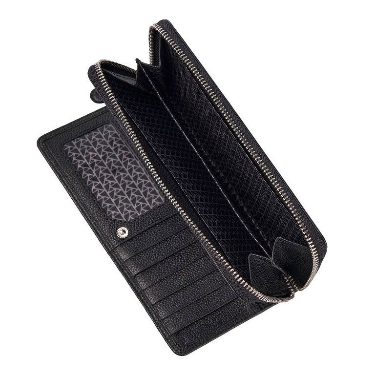 Портмоне Dr.Koffer 20,5*10 см нат. кожа, черный