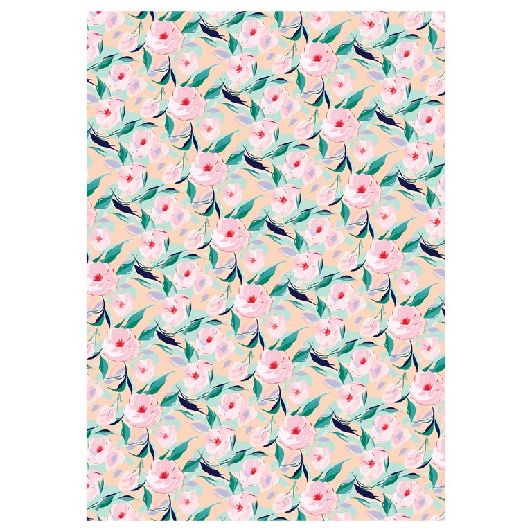 Бумага упаковочная 70*100см  в рулоне (ассорти) "Floral mood" MESHU