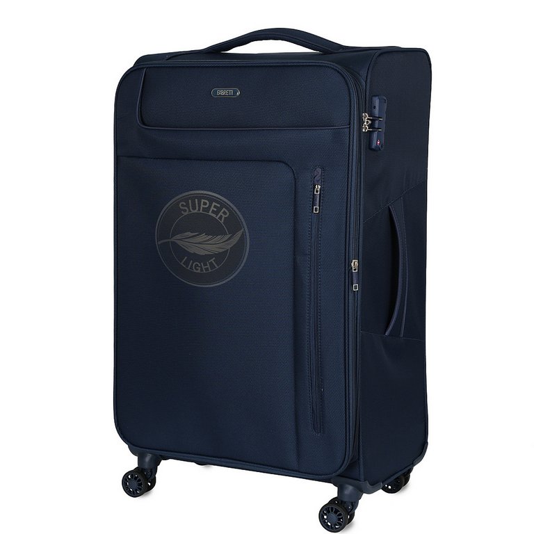 Чемодан 4-х колесный FABRETTI 100% полиэстер, 48X78X31см, синий