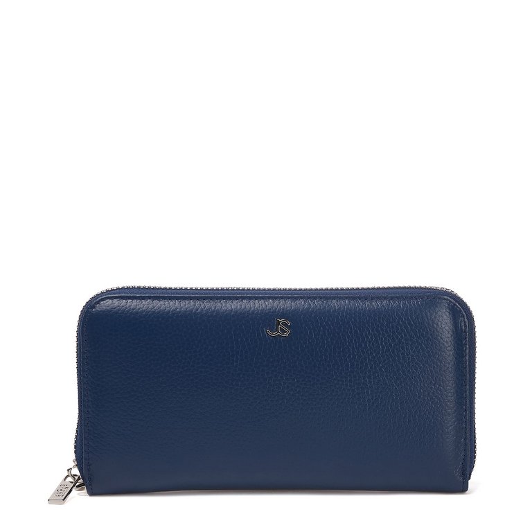 Портмоне Jane's Story женское 19см, нат.кожа, синее