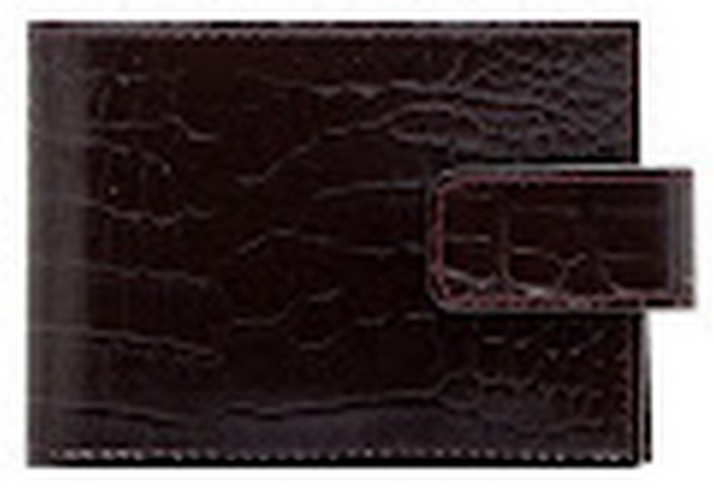 Визитница Faetano "Геккон"  с хлястиком, нат. кожа, цвет бордо