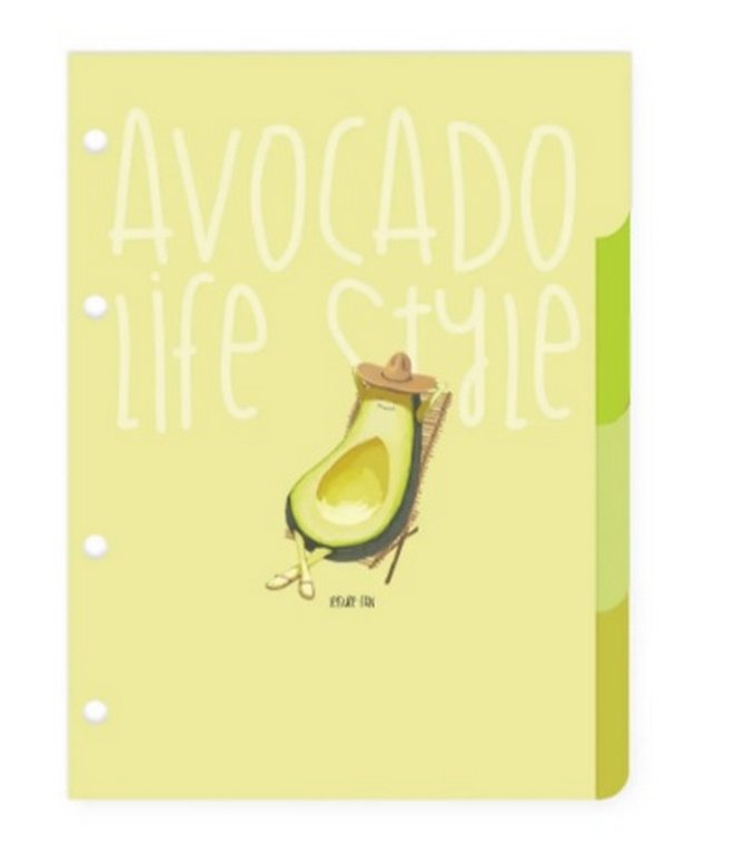 Разделители для тетради на кольцах А5 4л. "AVOCADO STYLE"