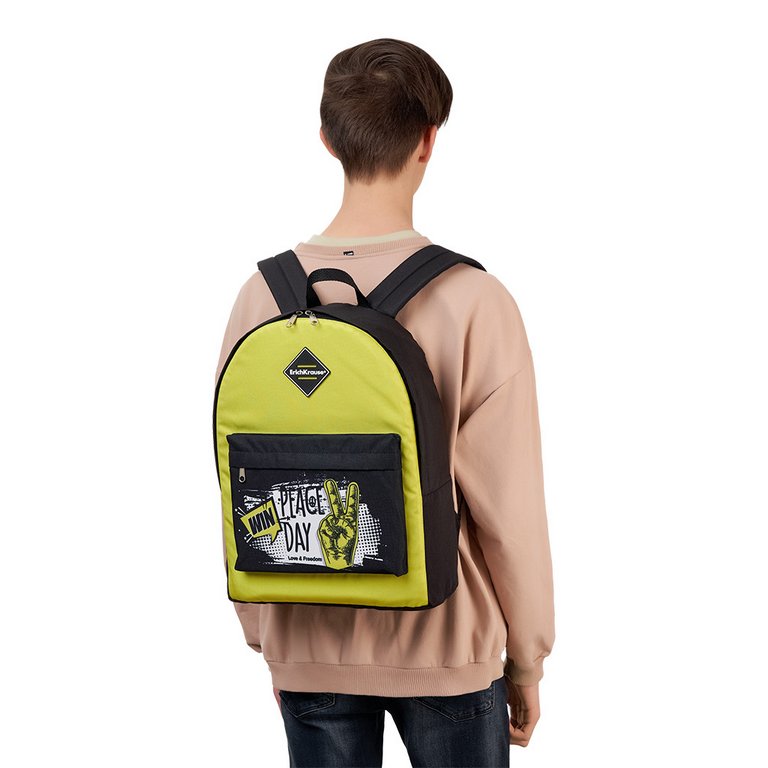 Рюкзак молодежный мужской ErichKrause EasyLine "Victory" 17 л., 39*29*13, салатовый