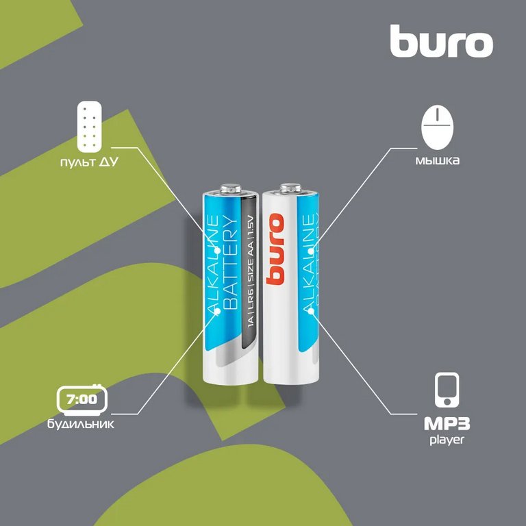 Батарейка щелочная LR-06 АА Buro Alkaline