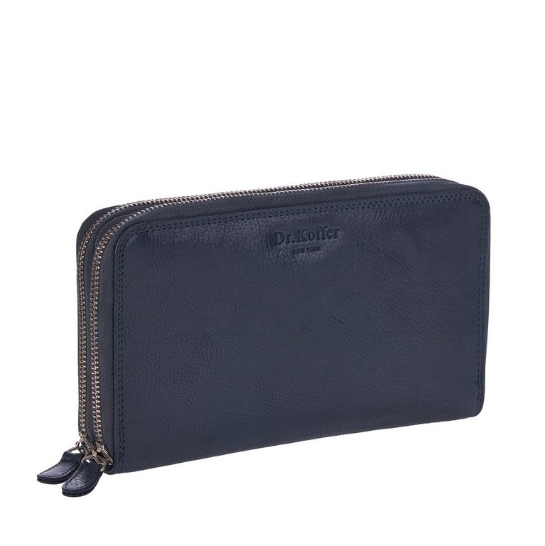 Портмоне Dr.Koffer 22*13 см нат. кожа, синий