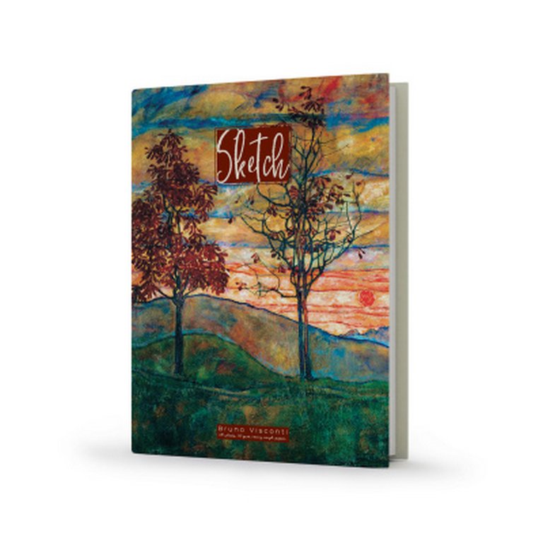 Скетчбук 184*257 мм, 120л., тв. обложка "SKETCHBOOK" БЕЖЕВЫЙ 110 гр. (4 ВИДА)