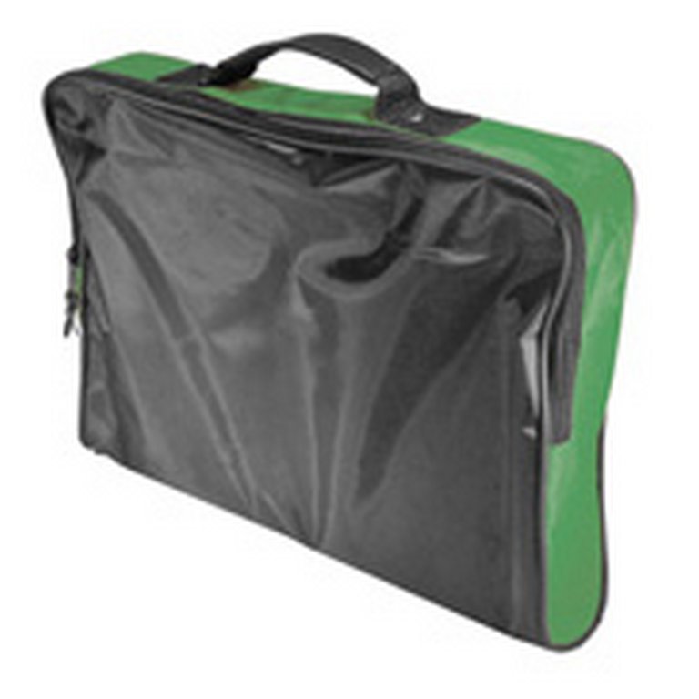 Конференц-сумка "Folder", полиэстр, цвет черный с зеленым (39,5*30*5см)