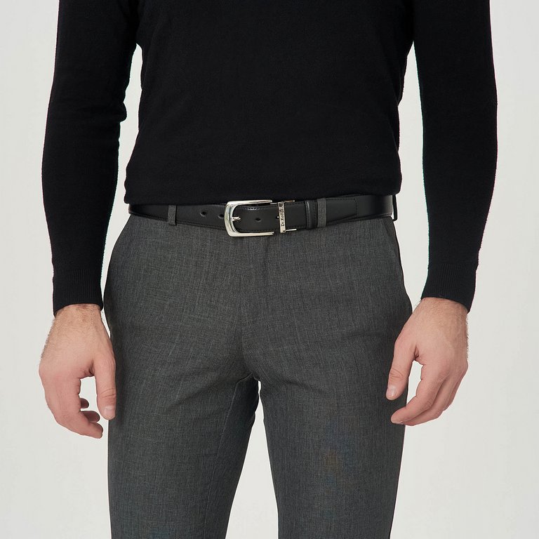 Ремень Dr.Koffer мужской нат. кожа, черный