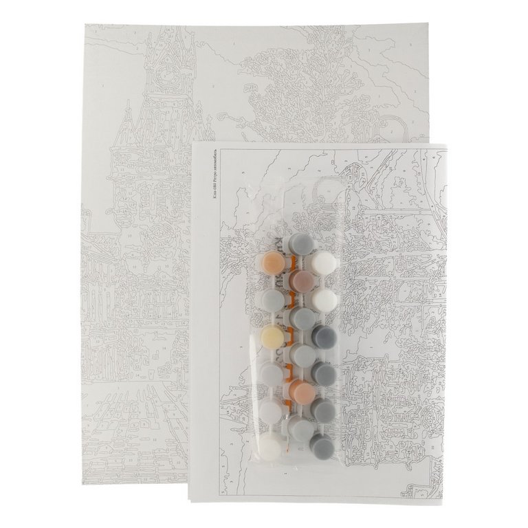 Роспись по номерам (картон) 30*40см "Ретро автомобиль" (основа,акрил. краски, кисти) ФРЕЯ