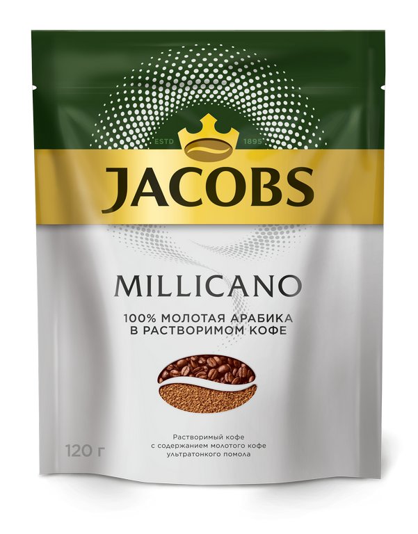 Кофе растворимый Монарх/Jacobs Monarch Milligrano  в мяг. упак. 120гр сублимированный