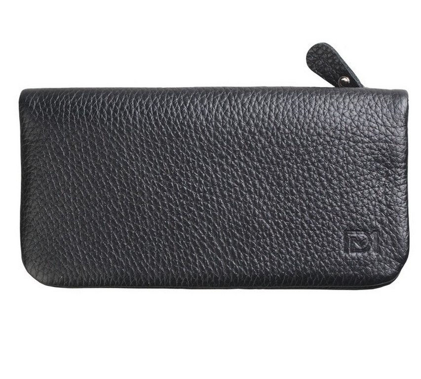 Портмоне D.Morelli женское "Бриенна" большое, нат. кожа,  цвет черный