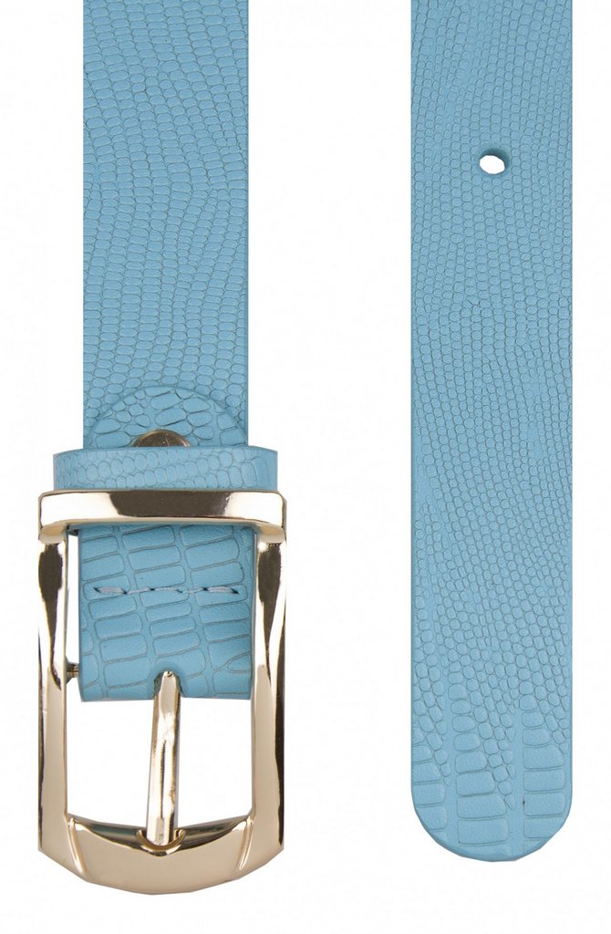 Ремень Alliance нат. кожа,  ширина 25мм, голубой