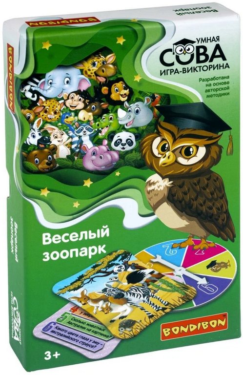 Игра настольная  Викторина .3+ "Веселый Зоопарк" Умная Сова Bondibon