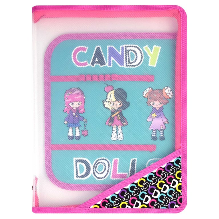 Папка для труда (А4) "СЛАДКИЕ КУКОЛКИ" молния, внутренний разделитель с держателями