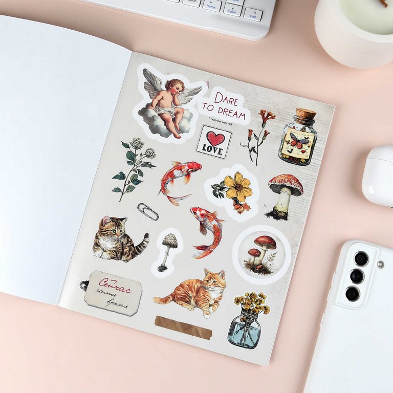 Набор наклеек 150+ шт "Винтаж" 165*205 мм