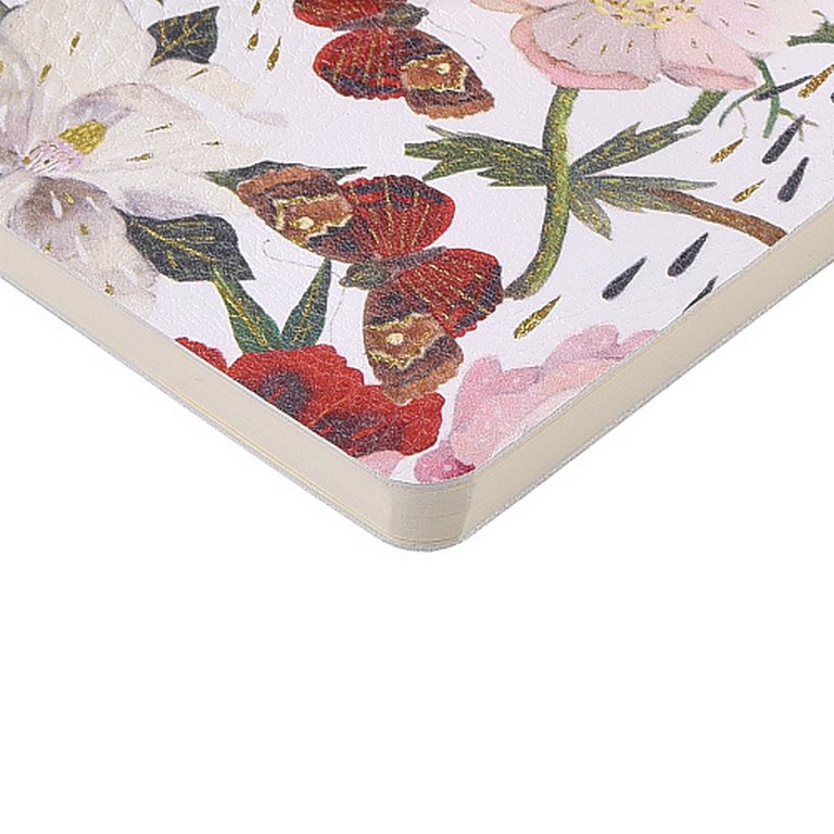 Бизнес-блокнот А6  60л., 105*148 мм, на сшивке Bruno Visconti кожзам "ПИОНЫ"