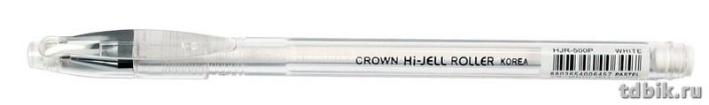 Ручка гелевая  белая пастель Crown  0,8мм (линия 0,5мм)
