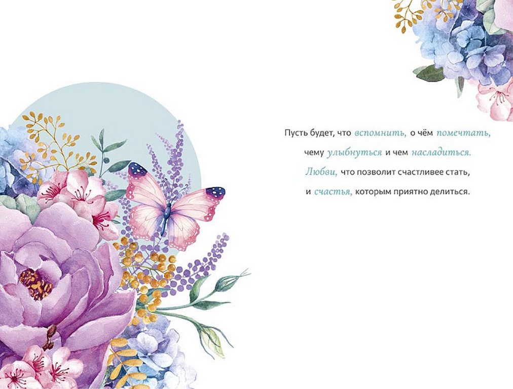 Открытка средняя "С днем рождения!" текст