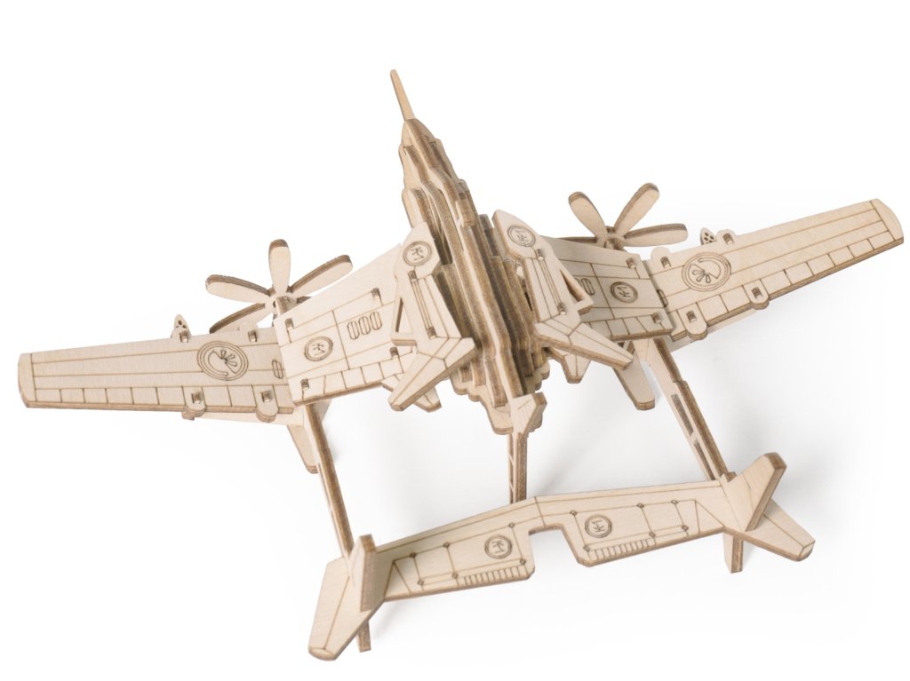 Сборная модель из дерева   32 дет. "Самолет Сапсан" 170*220*65мм