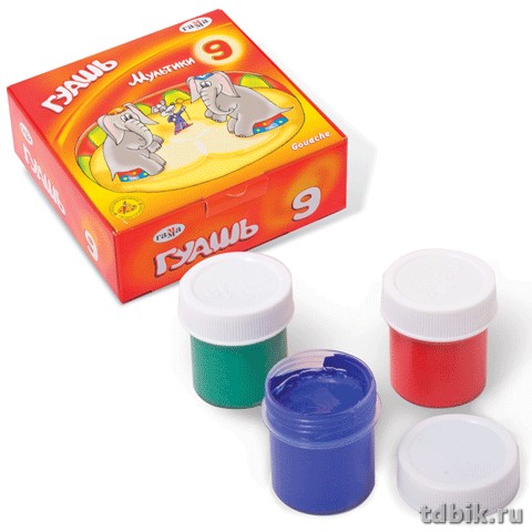 Гуашь  9 цв. по 20 мл ГАММА "Мультики"