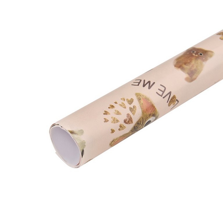 Бумага упаковочная 70*100см  в рулоне "Love me. Котики. Счастье" BrunoVisconti