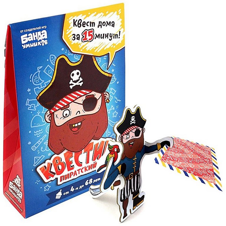Игра настольная  Квест .4+ "Квестик пиратский Джек" БАНДА умников