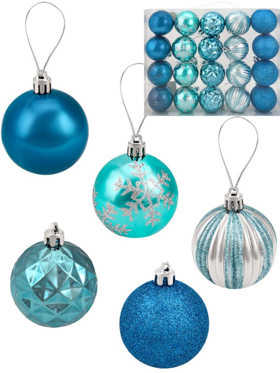 Набор шаров  цвет ассорти 60 мм 20 шт "Голубая лагуна"