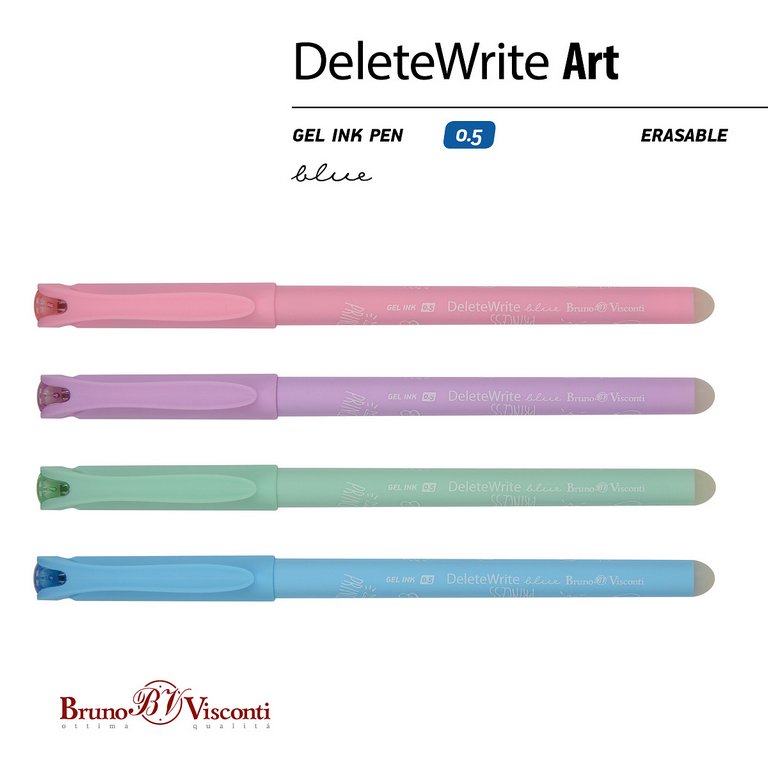 Ручка пиши-стирай гелевая Bruno Visconti "DeleteWrite Art. Принцесса" синяя 0,5мм