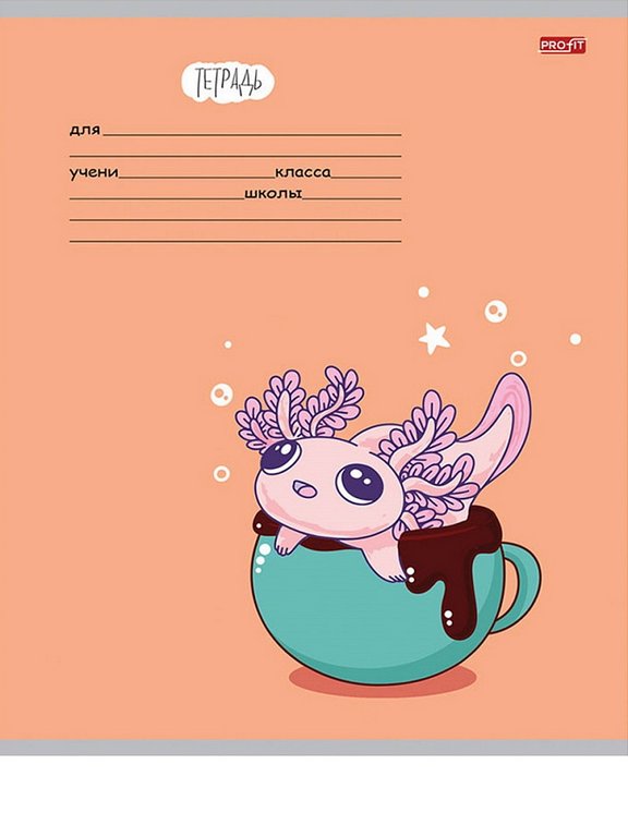 Тетрадь 24 лист кл. А5 "АКСОЛОТЛЬ" ассорти Profit