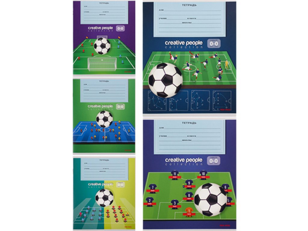 Тетрадь 12 лист кл. А5 "ФУТБОЛЬНАЯ ТАКТИКА МИКС" 5 ВИДОВ