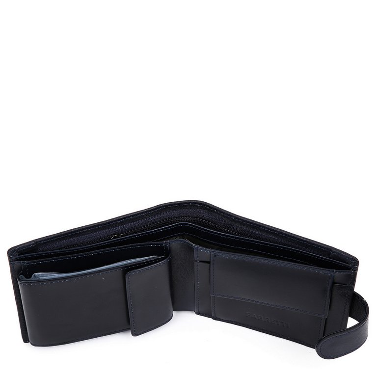 Портмоне FABRETTI мужское, нат.кожа, 13*9*3,5см, синий