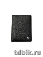 Обложка для паспорта Dr.Koffer нат. кожа, черная + красная