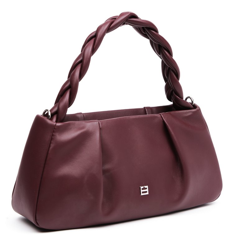 Сумка женская FABRETTI 31х15х8 см, нат. кожа, бордовый