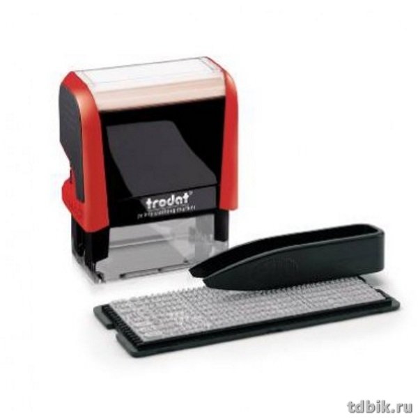 Штамп самонаборный  3 стр 38х14 мм 1 касса Trodat, корпус красный