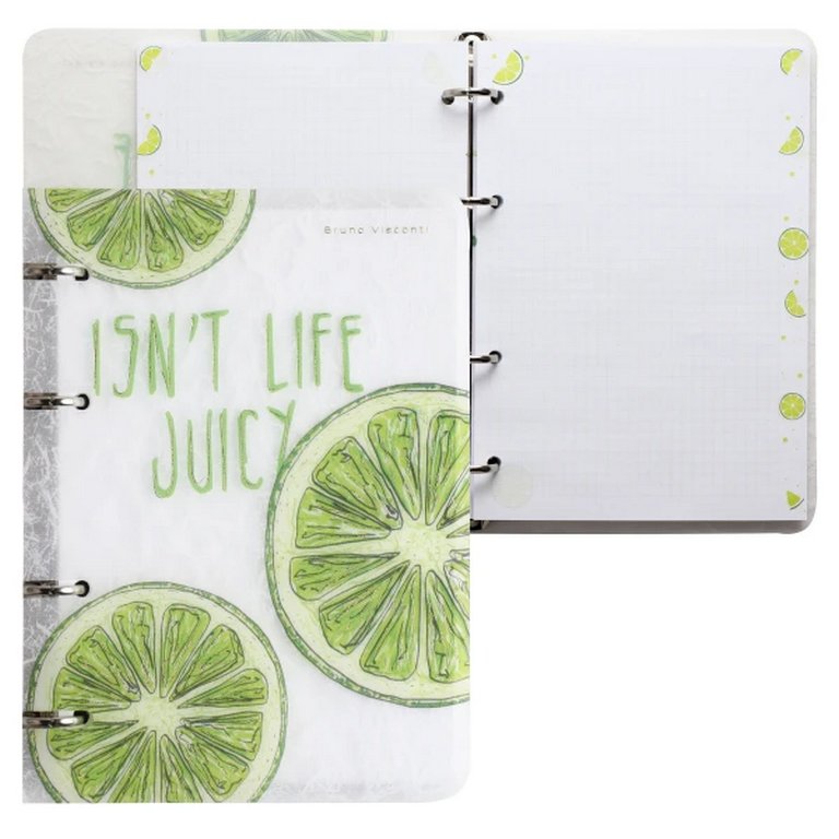 Тетрадь 80 лист кл. А5 на кольцах со сменным блоком "FRESH FRUITY "ЛАЙМ"