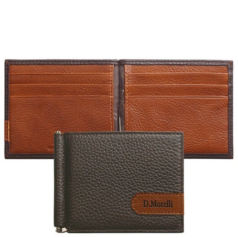 Зажим для денег D.Morelli "Вестерн" нат.кожа,  коричневый