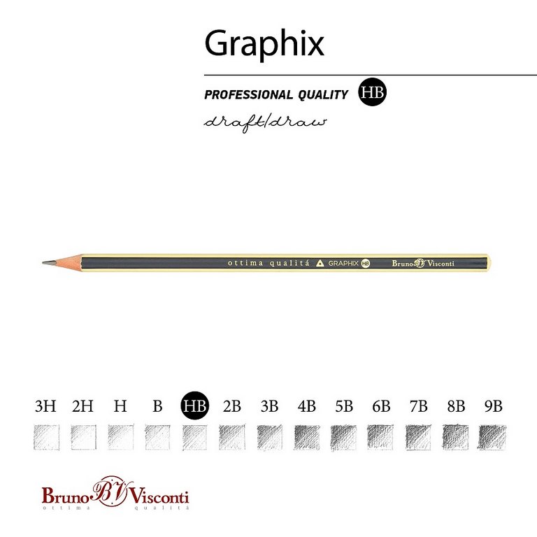 Карандаш ч/г HB трехгранный Bruno Visconti "Graphix"