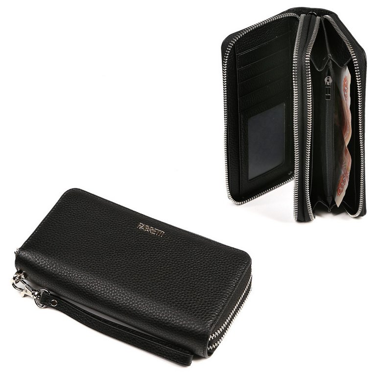 Портмоне FABRETTI женское, нат. кожа, 19*10*4 см, черный