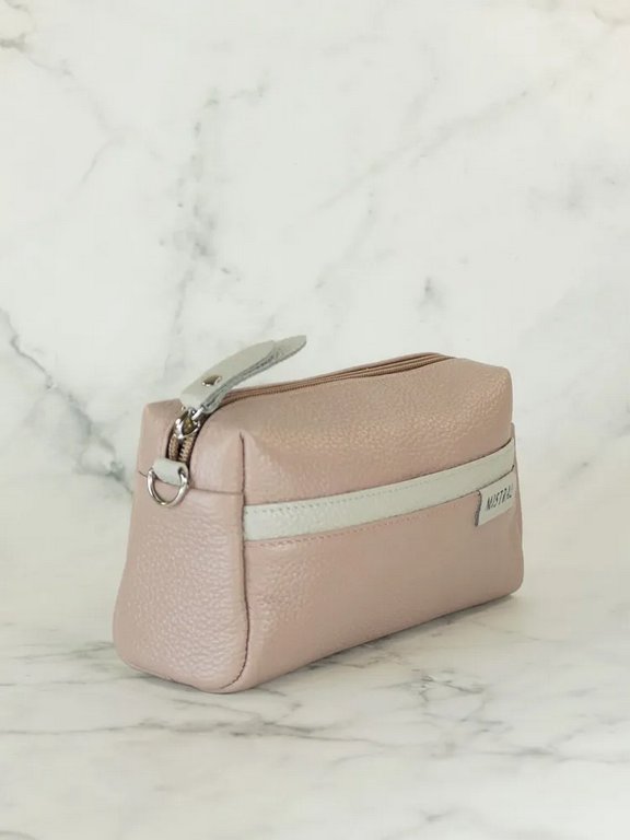 Сумка женская Mistral малая, цвет пепельно/розовый, кожа