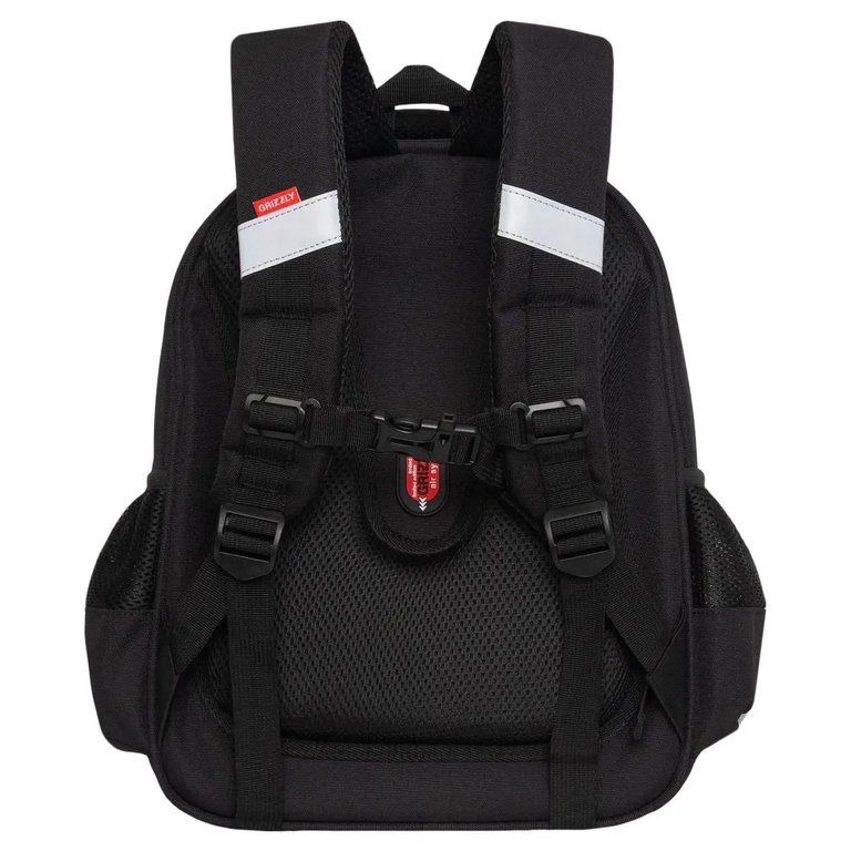 Рюкзак каркасный для мальчика Grizzly 36*28*20 см., черный
