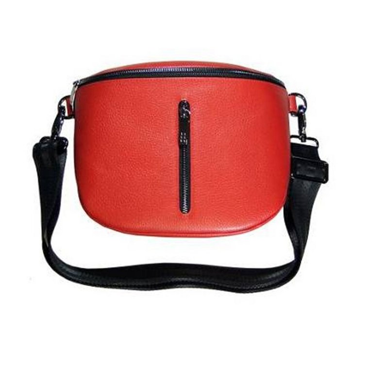 Сумка поясная D.Morelli, нат. кожа, красная