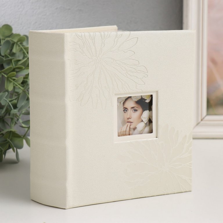 Фотоальбом 100 фото 10*15см "coral wedding. Делюкс"обложка картон, ПП карман, с окном
