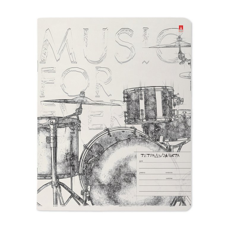Тетрадь 24 лист кл. А5 "MUSIC. BLACK&WHITE" 5 видов