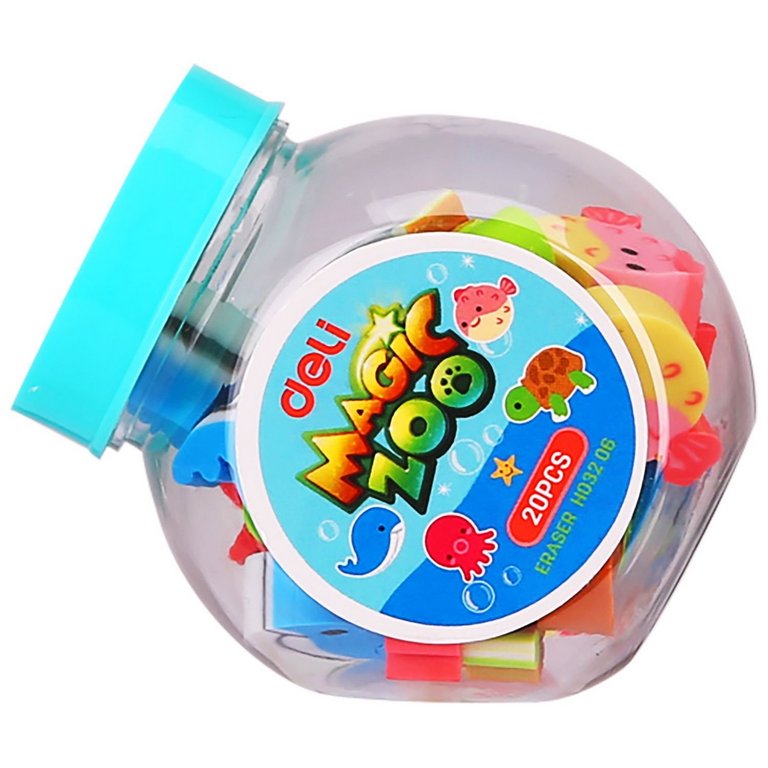 Ластик Deli Magic Zoo 19*17*6 мм, ассорти