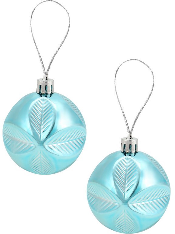 Набор шаров  цвет голубой 60 мм 12 шт "Метель" (ассорти)