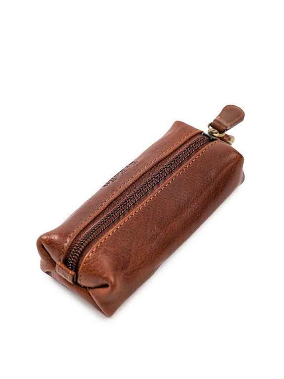 Футляр для ключей Dr.Koffer 5*13см, коричневый (коньяк)