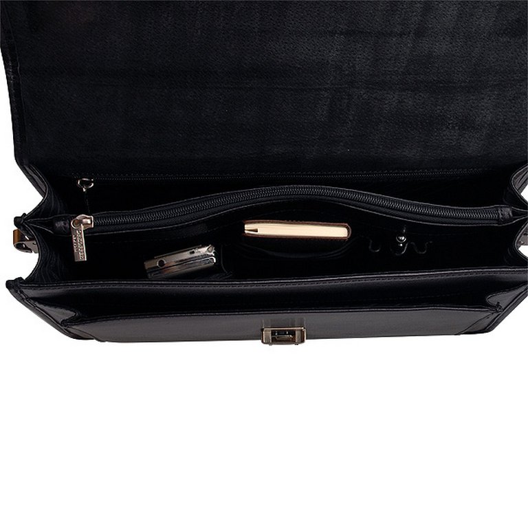 Портфель Dr.Koffer 34*25*8 нат. кожа, черный