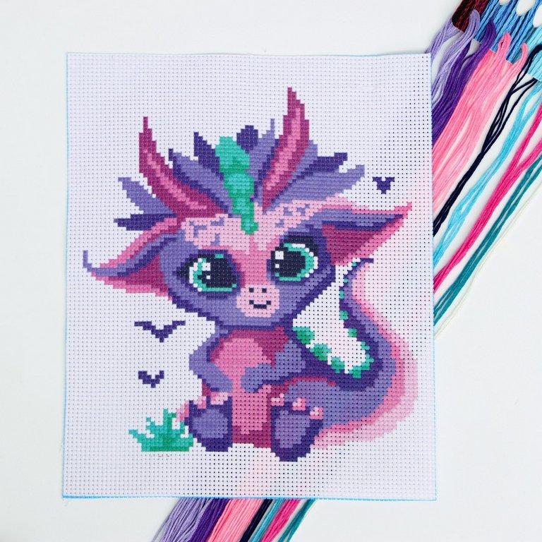 Вышивка крестиком "Дракончик" 25х20 см Школа талантов